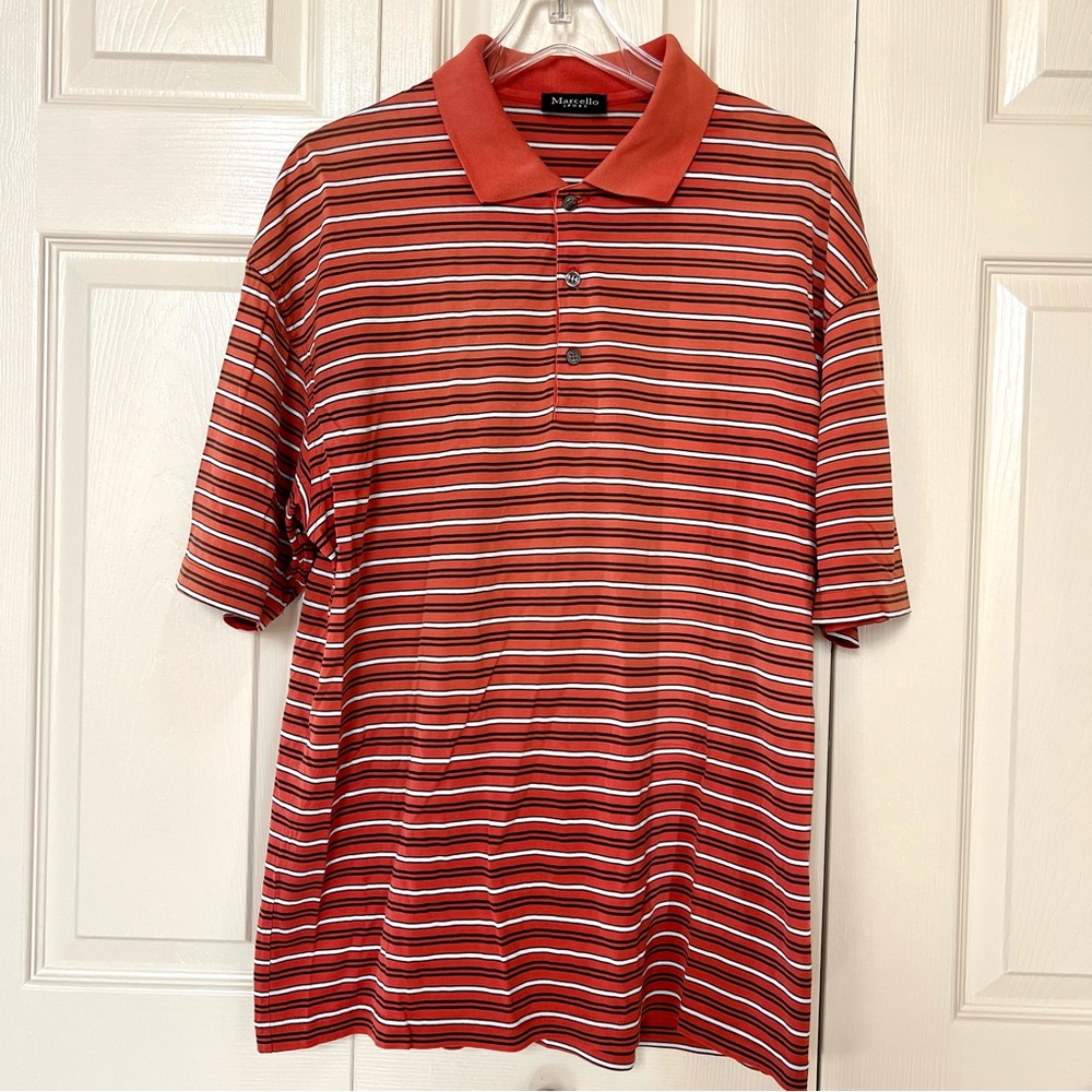 Men’s Marcello Sport Collared Striped Polo Shirt